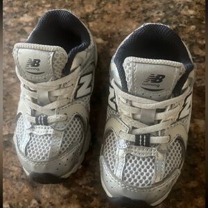 New Balance Kids' Metallic and Gray Running Shoes
